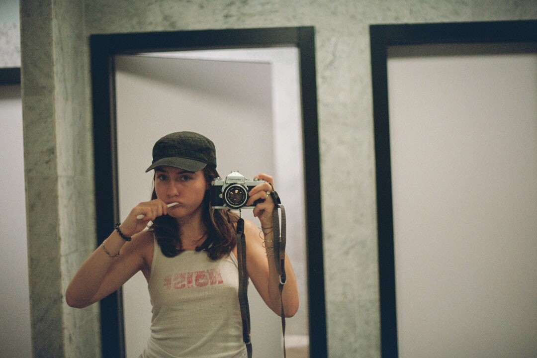 Studio portrait of a young Italian woman, streaming production coordinator